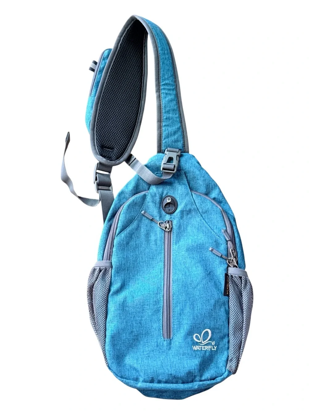 WATERFLY Sling Backpack Teal Crossbody Chest Bag Travel Hiking Daypack Unisex